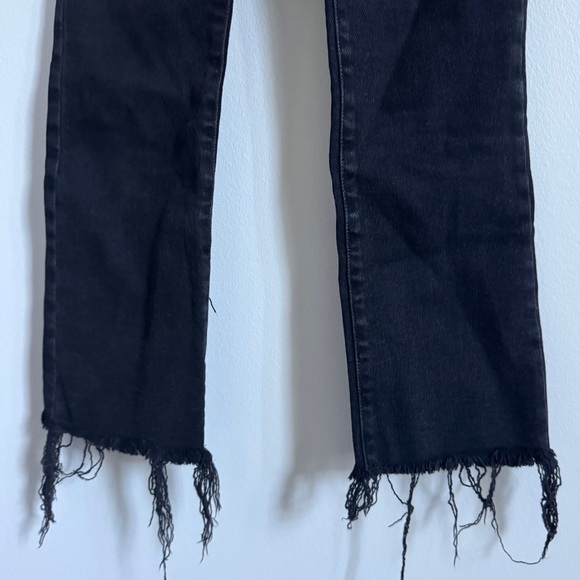 Madewell Cali Demi-Boot Jeans Size 24 Black Cropped Raw Hem High Waisted - Picture 6 of 10